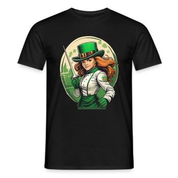 Clôture Trèfle de la Saint-Patrick - T-shirt homme - noir - Devant - AI Model Male 178 light (178cm)