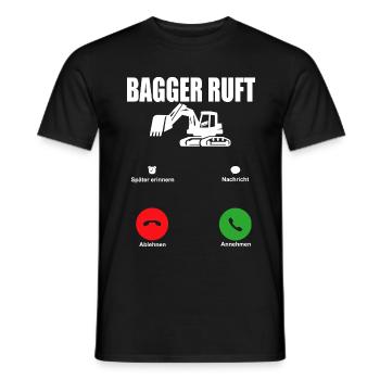 Bagger Maschinenführer Arbeit Beruf Job Gala bau - Männer T-Shirt - Schwarz - Vorne - AI Model Male 178 light (178cm)