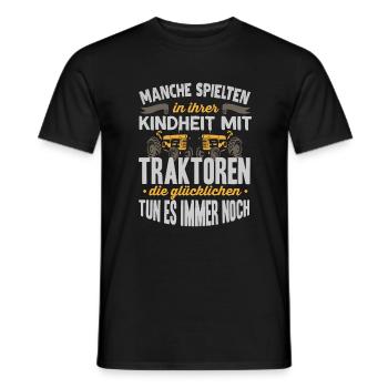 Farmer farmer tractor - Men's T-Shirt - black - Front - AI Model Male 178 light (178cm)
