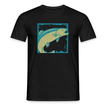 Angler Fischer Fischen Angeln Angelrute Fisch - Männer T-Shirt - Schwarz - Vorne - AI Model Male 178 light (178cm)