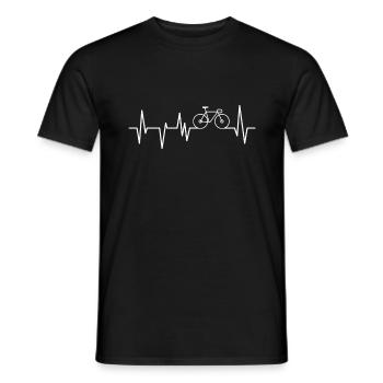Radsport Herzschlag Rennradfahrer Fahrrad - Männer T-Shirt - Schwarz - Vorne - AI Model Male 178 light (178cm)