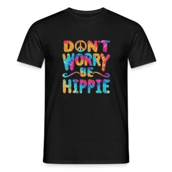 Hippie Vegan Peace Flower - T-shirt homme - noir - Devant - AI Model Male 178 light (178cm)