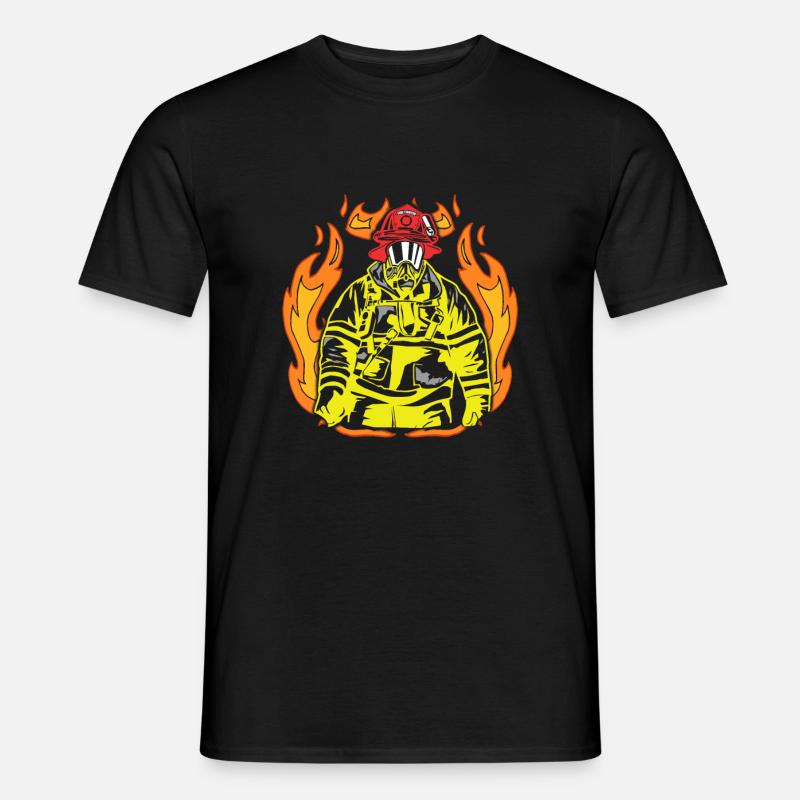 Feuerwehr - Männer T-Shirt - Schwarz