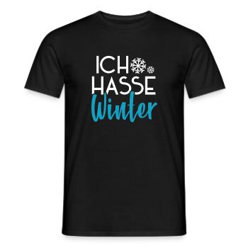 Winter snow cold autumn weather skiing - Men's T-Shirt - black - Front - AI Model Male 178 light (178cm)