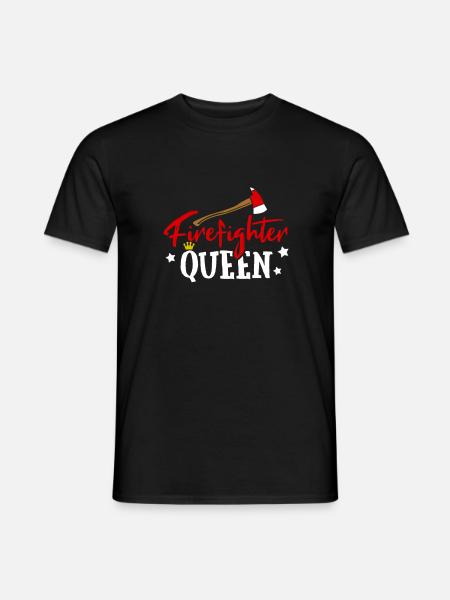 Feuerwehr Frau Feuerwehrmann Queen Geschenk - Männer T-Shirt - Schwarz