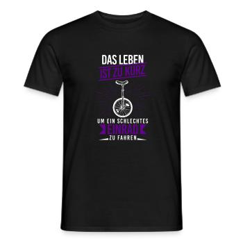 Leben Zu Kurz Schlechtes Einrad Fahren - Männer T-Shirt - Schwarz - Vorne - AI Model Male 178 light (178cm)