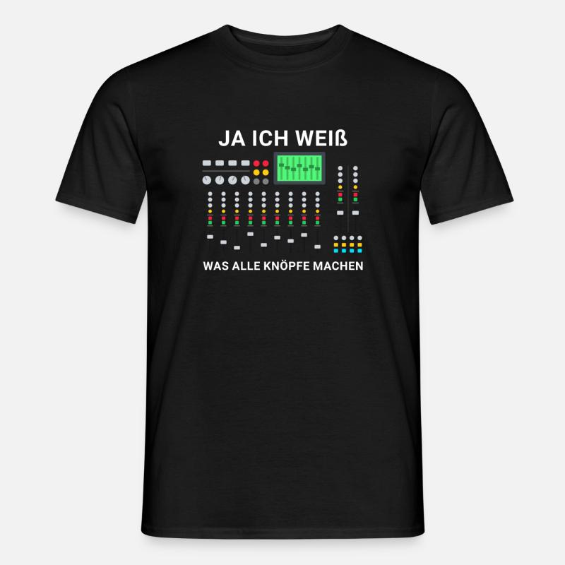 Tontechniker Engineer Mischpult Tontechnik - Männer T-Shirt - Schwarz