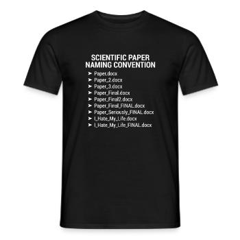 Scientific Paper Naming Convention Dateinamen - Männer T-Shirt - Schwarz - Vorne - AI Model Male 178 light (178cm)
