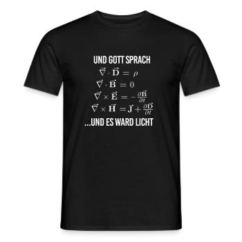 Und Gott Sprach Licht Mathematiker - Männer T-Shirt - Schwarz - Vorne - AI Model Male 178 light (178cm)