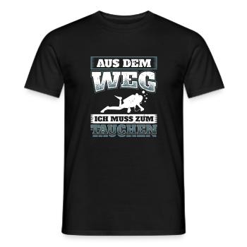 Aus Dem Weg Tauchen Taucher Schwimmen Wasser Meer - Männer T-Shirt - Schwarz - Vorne - AI Model Male 178 light (178cm)