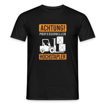 Professioneller Hochstapler Staplerfahrer Stapler - Männer T-Shirt - Schwarz - Vorne - AI Model Male 178 light (178cm)