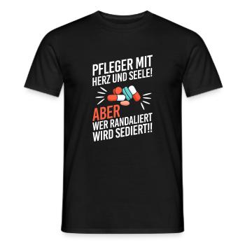 Pfleger Mit Herz Und Seele Altenheim Senioren - Männer T-Shirt - Schwarz - Vorne - AI Model Male 178 light (178cm)