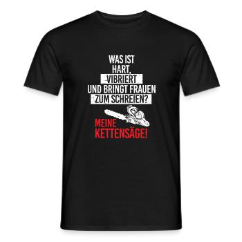 Hart Vibriert Kettensäge Holzfäller Förster - Männer T-Shirt - Schwarz - Vorne - AI Model Male 178 light (178cm)