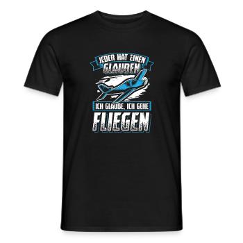 Jeder Glaube Gehe Fliegen Modellbauer Flieger - Männer T-Shirt - Schwarz - Vorne - AI Model Male 178 light (178cm)