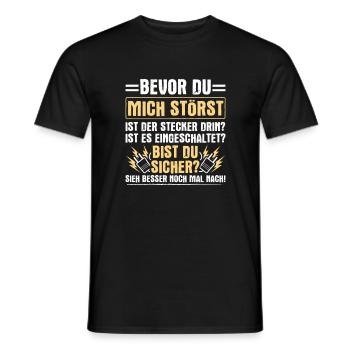 Bevor Du Mich Störst Elektriker Strom - Männer T-Shirt - Schwarz - Vorne - AI Model Male 178 light (178cm)
