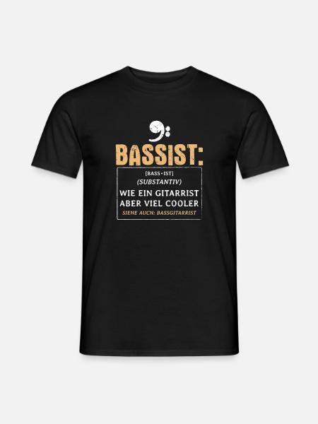 Bassist Wie Gitarrist Cooler Bass Bassgitarre - Männer T-Shirt - Schwarz