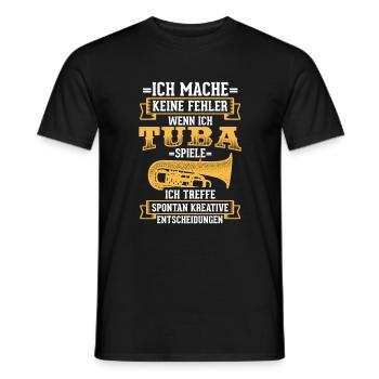 Keine Fehler Tuba Tubist Tubaspieler Blaskapelle - Männer T-Shirt - Schwarz - Vorne - AI Model Male 178 light (178cm)