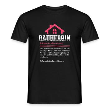 Bauherrin Definition Bauleiterin Baustelle - Männer T-Shirt - Schwarz - Vorne - AI Model Male 178 light (178cm)