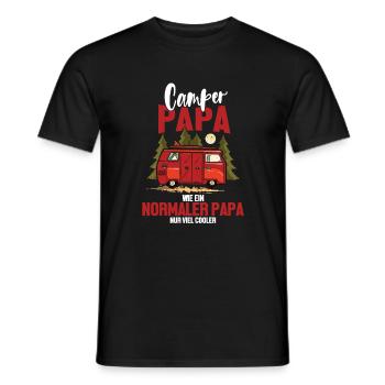 Camper Papa Viel Cooler Camping Vater Wohnwagen - Männer T-Shirt - Schwarz - Vorne - AI Model Male 178 light (178cm)