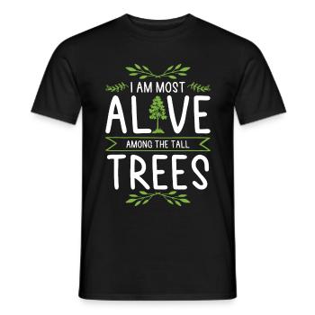 Nature tree trees - Men's T-Shirt - black - Front - AI Model Male 178 light (178cm)