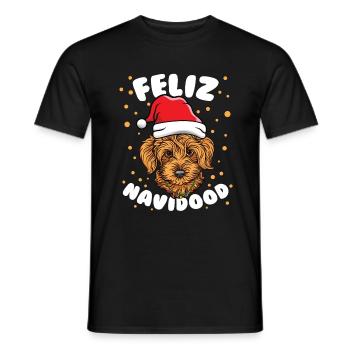 Feliz Navidood Goldendoodle Labradoodle Christmas - Men's T-Shirt - black - Front - AI Model Male 178 light (178cm)