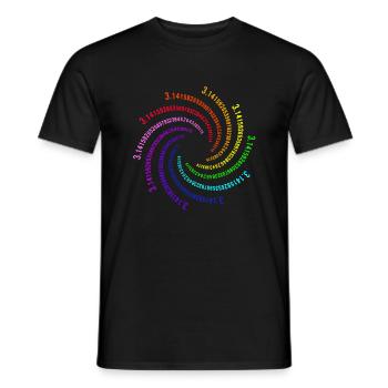 Pi Day Spiral Pi Colorful Math Teacher Student - Men's T-Shirt - black - Front - AI Model Male 178 light (178cm)