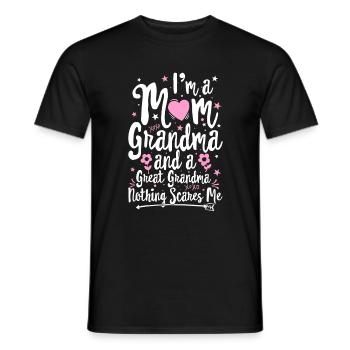 I'm A Mom Grandma Great Nothing Me Scares Me - T-shirt homme - noir - Devant - AI Model Male 178 light (178cm)