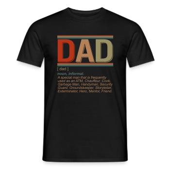 Papa Définition Fête des pères Spécial Homme Drôle Hommes - T-shirt homme - noir - Devant - AI Model Male 178 light (178cm)