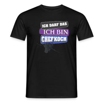 Ich darf das ich bin Chefkoch Küche kochen - Männer T-Shirt - Schwarz - Vorne - AI Model Male 178 light (178cm)