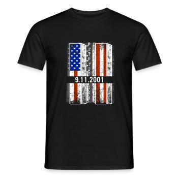 Patriot Day 9.11.2001 N'oubliez jamais le 11 septembre - T-shirt homme - noir - Devant - AI Model Male 178 light (178cm)