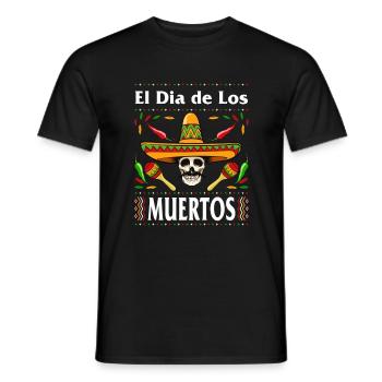 El Dia de Los Muertos Day of the Dead El Jefe - Men's T-Shirt - black - Front - AI Model Male 178 light (178cm)