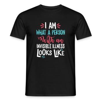 Ich bin eine Person mit einem unsichtbaren Krankheitsbewusstsein - Männer T-Shirt - Schwarz - Vorne - AI Model Male 178 light (178cm)