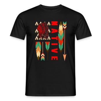 Indigenous Peoples Day Indian Native American USA - Men's T-Shirt - black - Front - AI Model Male 178 light (178cm)