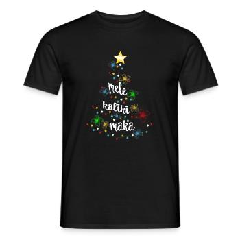 Chemise Mele Kalikimaka Hawaiian Xmas Hawaii Merry - T-shirt homme - noir - Devant - AI Model Male 178 light (178cm)