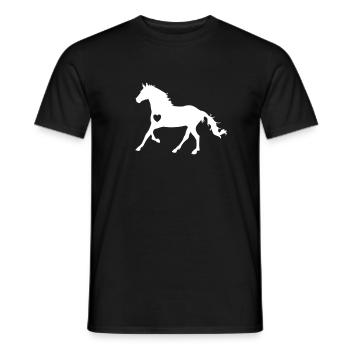 Horse with heart horse love pony rider gift - Men's T-Shirt - black - Front - AI Model Male 178 light (178cm)