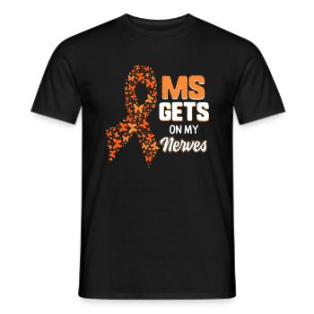 La chemise de sensibilisation à la SP me sur les nerfs multiples - T-shirt homme - noir - Devant - AI Model Male 178 light (178cm)