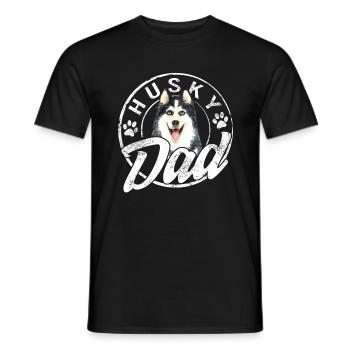 Husky Dad Shirt Siberian Husky Dad Huskie Lover - Men's T-Shirt - black - Front - AI Model Male 178 light (178cm)