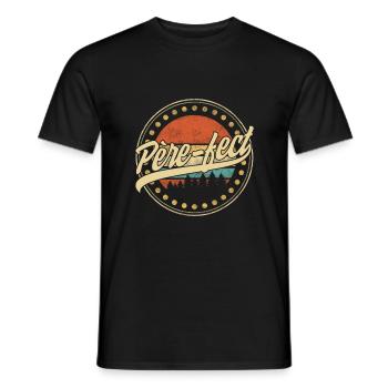 Père fect Tee Shirt Vintage Cadeau Pour Hommes - Men's T-Shirt - black - Front - AI Model Male 178 light (178cm)