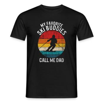 Ski Papa Pullover, Vatertag von Frau, meine - Männer T-Shirt - Schwarz - Vorne - AI Model Male 178 light (178cm)