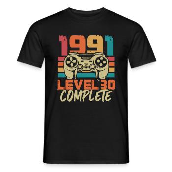 Millésime 1991 Niveau 30 Complete 30 Anniversaire - T-shirt homme - noir - Devant - AI Model Male 178 light (178cm)