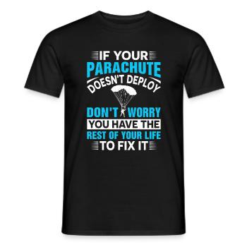 If your parachute doesn't deploy humor skydive - Men's T-Shirt - black - Front - AI Model Male 178 light (178cm)