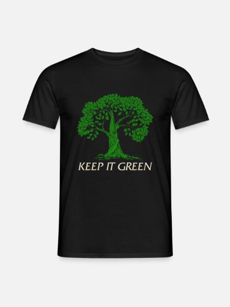 Zapisz planet shirt, Keep it Green, Miłośnik Ziemi - T-shirt męski - czarny