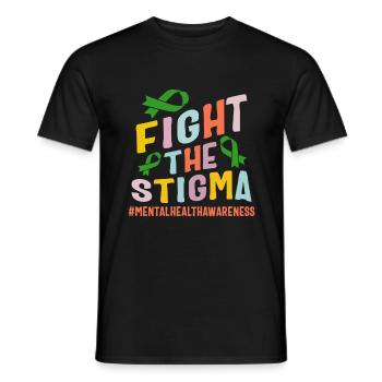 Combattre la stigmatisation, sensibilisation aux maladies mentales - T-shirt homme - noir - Devant - AI Model Male 178 light (178cm)