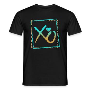 XO Hugs &Kisses, Valentines Cœur en détresse - T-shirt homme - noir - Devant - AI Model Male 178 light (178cm)