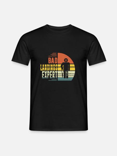 Bad Landing Expert, gebrochenes Bein, Verletzung, - Männer T-Shirt - Schwarz