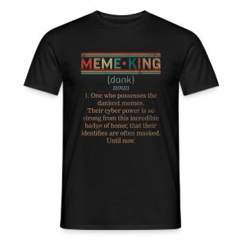 Meme King Noun Shirt, Meme King Definition - Men's T-Shirt - black - Front - AI Model Male 178 light (178cm)