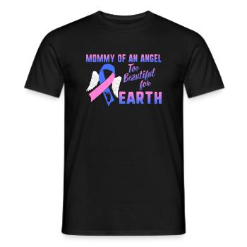 Maman d’un ange, trop belle pour la terre, - T-shirt homme - noir - Devant - AI Model Male 178 light (178cm)