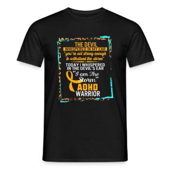 ADHS-Krieger, ich bin der Sturm, mentale Gesundheit Tee, - Männer T-Shirt - Schwarz - Vorne - AI Model Male 178 light (178cm)