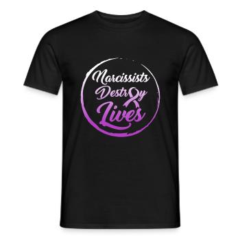 Les narcissiques détruisent des vies, la violence domestique - T-shirt homme - noir - Devant - AI Model Male 178 light (178cm)