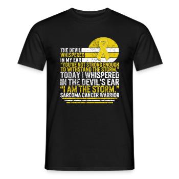 Sarcoma Cancer Warrior, I Am The Storm, Sarcoma - Men's T-Shirt - black - Front - AI Model Male 178 light (178cm)